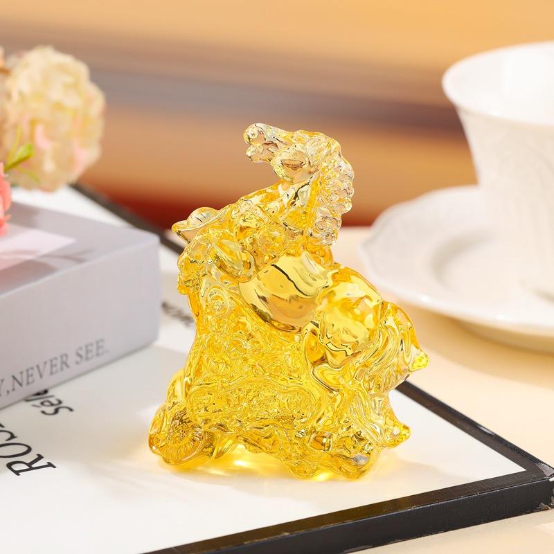 2026 Statuie Zodiac Cal Colecție Feng Shui Cristal Lux Ușor Ornament Prindător de Soare Cal Decor Birou Acasă