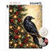 DIY Pearl and Diamond Painting Kit Crow On Christmas Tree. Suitable for Beginners. Home Wall Decoration. Handmade Gift.