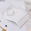 Creative Wave Coffee Cup Saucer Set Couple Afternoon Tea Milk Cup and Snack Plate Home Kitchen Ceramic Mug White Drinkware