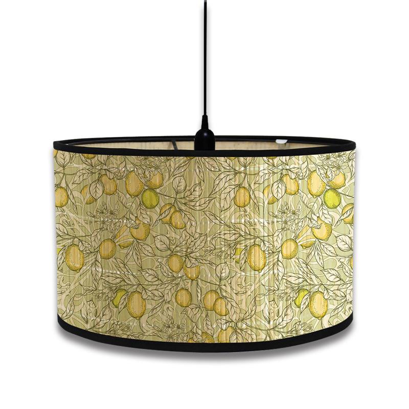 Lampenschirm im nordischen Stil mit grünem Pflanzenmuster, Bambus-Kunst-Lampenschirm, Café-Kronleuchter, Retro-Homestay-Zimmerdekor, Hängelampenabdeckung