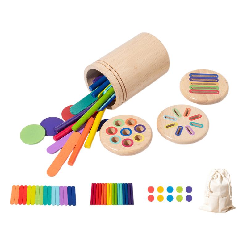 Montessori Toys For 2 3 4 Years Old, 3 In 1 Educational Sensory Color Sorting Toys For Toddlers 1-3