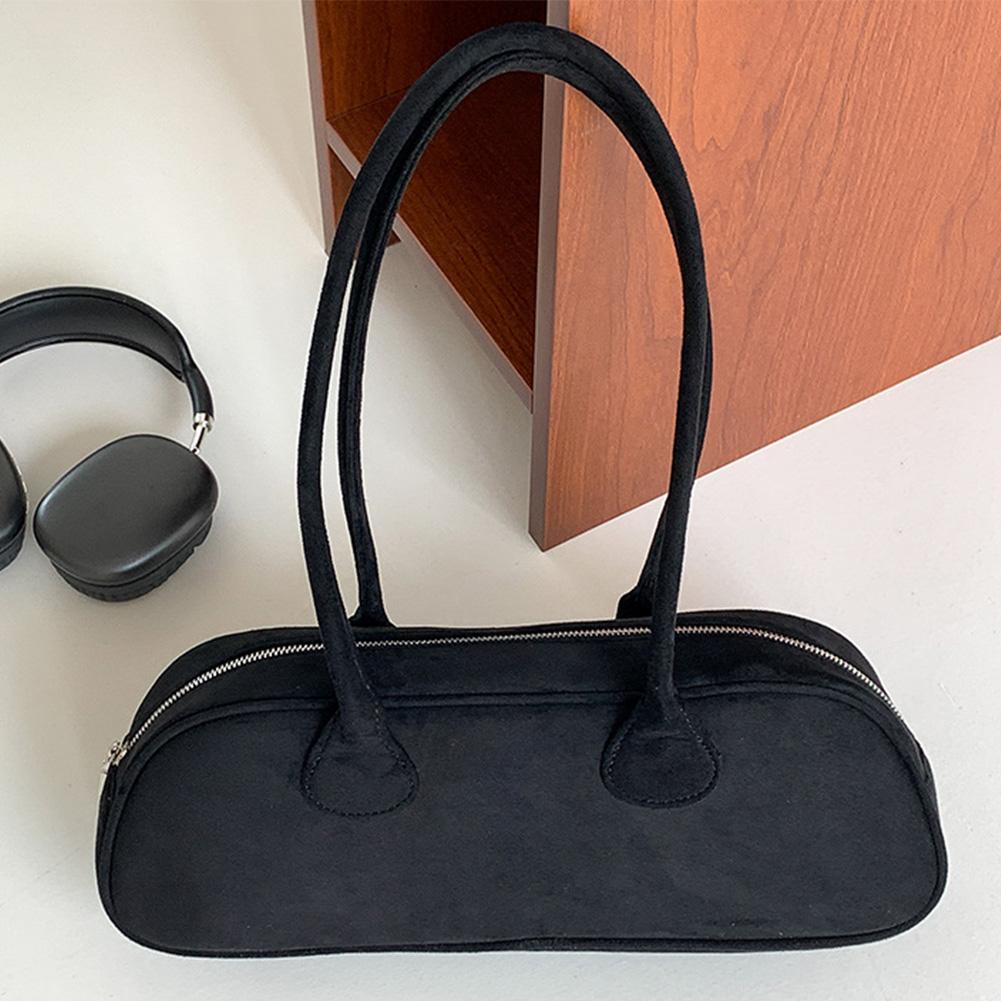 

Женская замшевая сумка-тоут Boston на молнии, на плечо, многокарманная, сумка-боулинг, однотонная, для шоппинга, путешествий чёрный