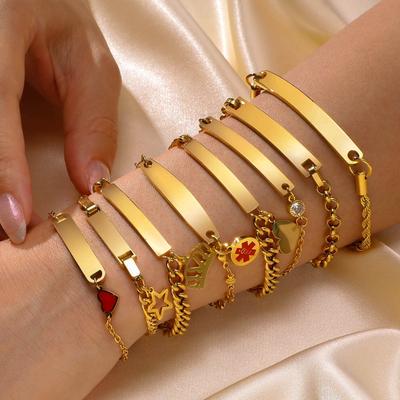 Free Customized Medical Bracelet for Women Customized Name Date Chain Bracelets Hypoallergenic Stainless Steel Jewelry Gift