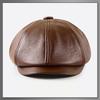Buzz Selection Leather and PU Leather Newsboy and Cool for Men and CAQ287 Hat, Stylish, Simple, Women, (Black)