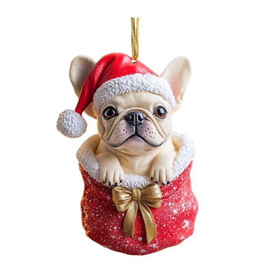 Vánoční ozdoby 3D buldok/želva vánoční stromek závěsné dekorace pro zimní sváteční párty domácí dekorace