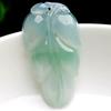 Burmese Jade Ice-Type Pendant Necklace with Golden Branches and Leaves for Men and Women