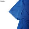 ZANZEA Abito da donna elegante a tubino casual con scollo rotondo e maniche corte