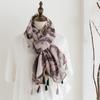 Wood Beads Ethnic Style Korean Style Scarves Female Wraps Bohemian Style Shawl Cotton Linen Scarf