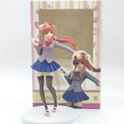 Hot Doki Doki Literature Club! Monika Sayori Student Uniform Cute Pretty Girl Figurine Anime Toy Model