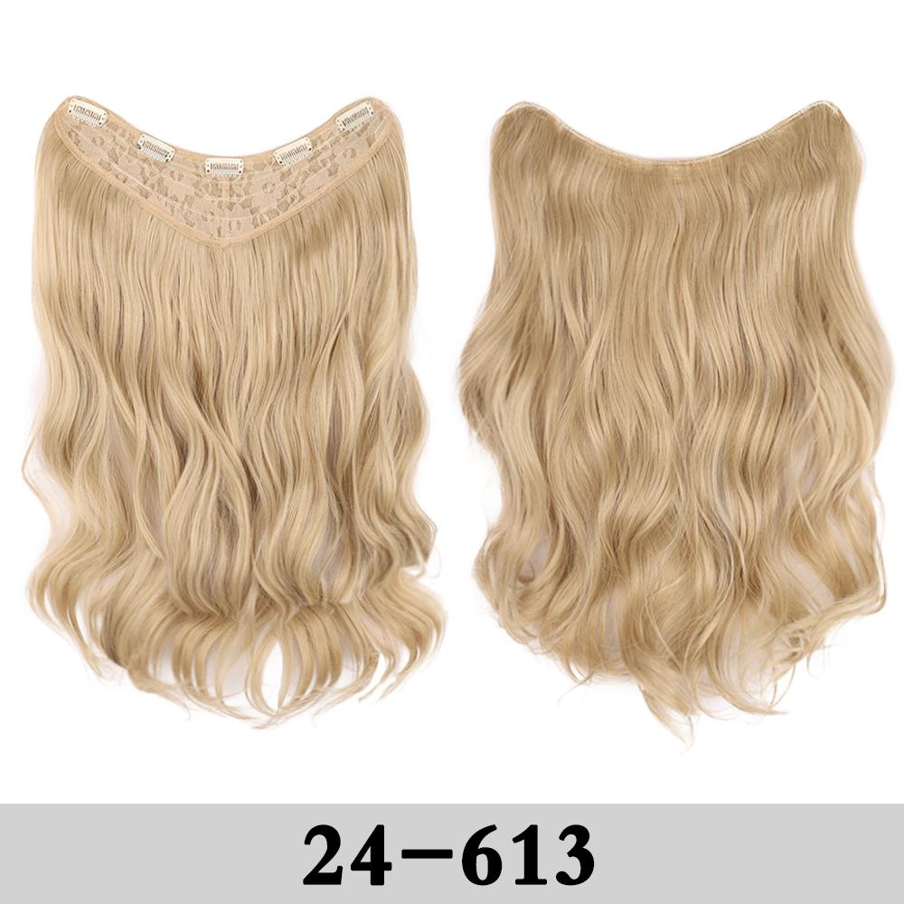 

XINRAN синтетический длинный волнистый полный парик V-образной формы с заколкой для наращивания волос, один кусок густой шиньон, большой волнистый для женщин 50cm