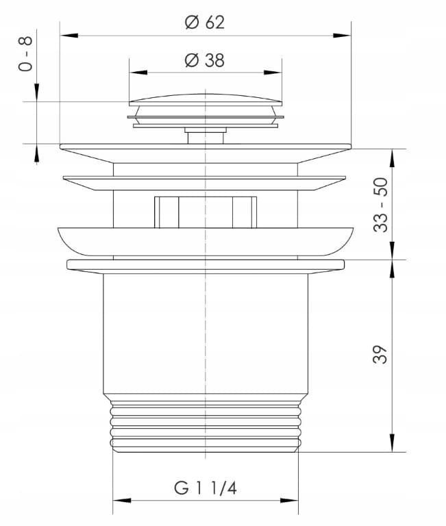 Waschbeckenablauf mit Click-Clack-Stöpsel