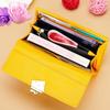 Women's long leather wallet with large capacity and genuine leather