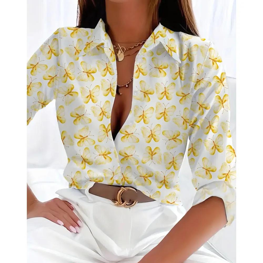 Fashion Women's Shirts Summer Leopard 3D Printed Women's Long Sleeve Tops Spring Autumn Casual Loose Tops Long Sleeve Shirt