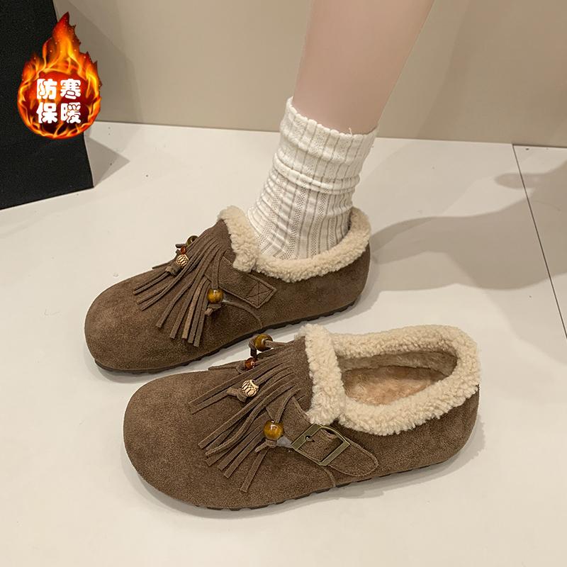 

Thick Bottoming Women s Retro Spring and Autumn 2025 New Loafers Flat Non-slip with Skirt Soft Sole Single Shoes 35 коричневый