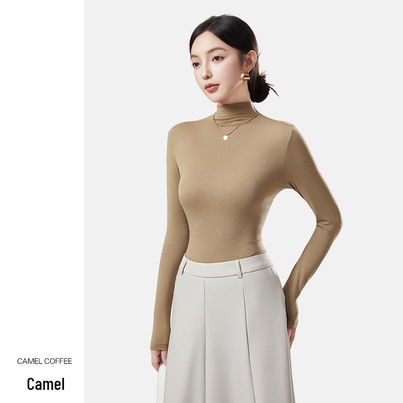 Dámské antibakteriální tričko s dlouhým rukávem a rolákem slim fit na podzim-zimu