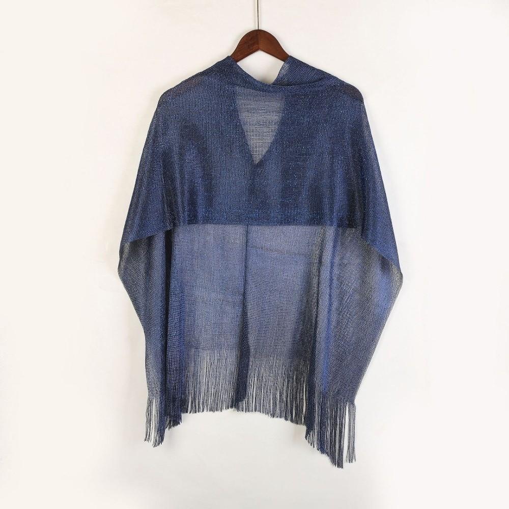 Gold Silver Shiny Silk Shawl Lace Tassel Fashion Hijab Fashion Evening Dress Scarf  Summer Wear