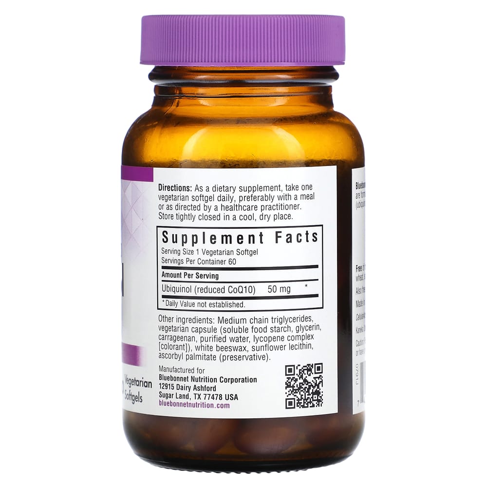 Bluebonnet Nutrition CellularActive CoQ10 Ubiquinol 50mg Veggie Softgels, 60 Count