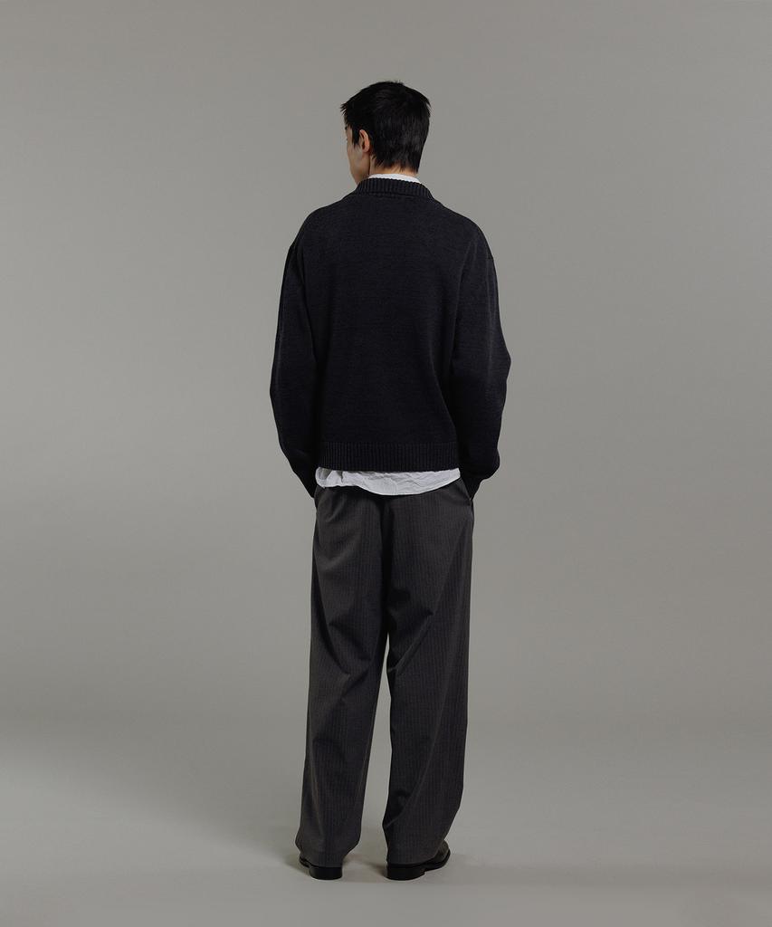 BLANKROOM V-Collar Knit_Natural Khaki