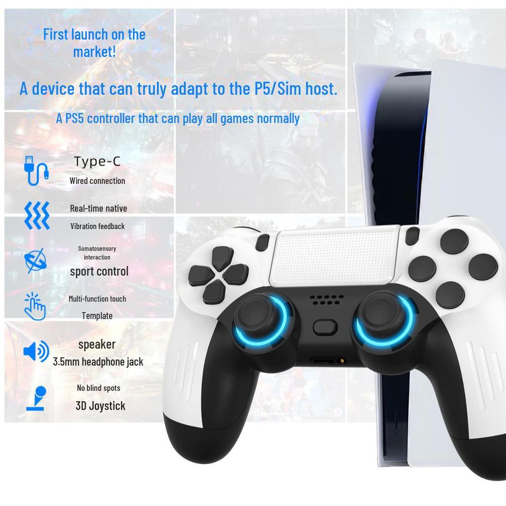 P5 Wired Controller with Macro Programming, Touchpad, Vibration, and Button Replacement