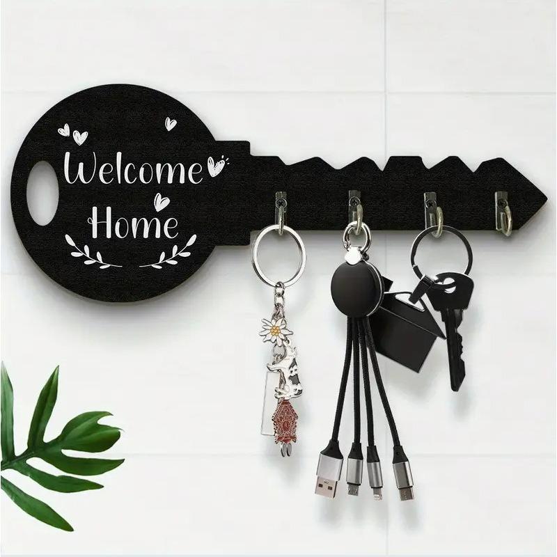 Wrought Iron Black Key Storage Rack, Home Wall, No Punching, Sundries Storage and Finishing Rack