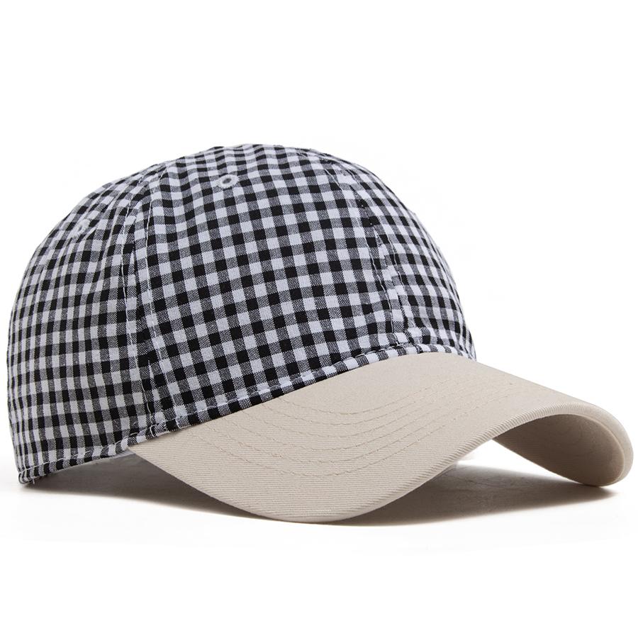 Small Plaid Soft Top Baseball Cap For Women Men Classic Vintage Sun Hat Fashion Casual Visor Caps Summer Streetwear Daily Travel