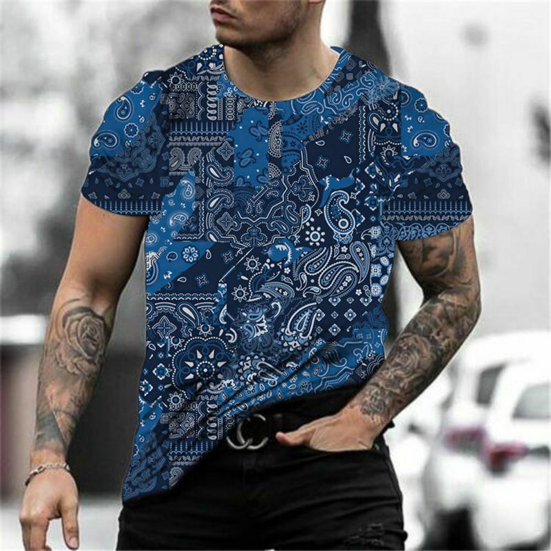 Fashion Paisley Graphics 3D Printed T-shirts Summer Trend Short Sleeve Casual Streetwear Oversized Cool T-shirts