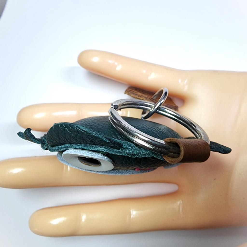 Frog Handmade Leather Bag Cowhide [deaizaka.biz] Keychain, Leather, Puffy, Cute, Charm, 100%