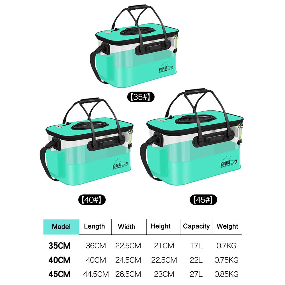 17/22/27L Live Fish Container Multi-Functional Foldable Live Fish Bait Bucket with Breathable Mesh for Outdoor Camping/Fishing