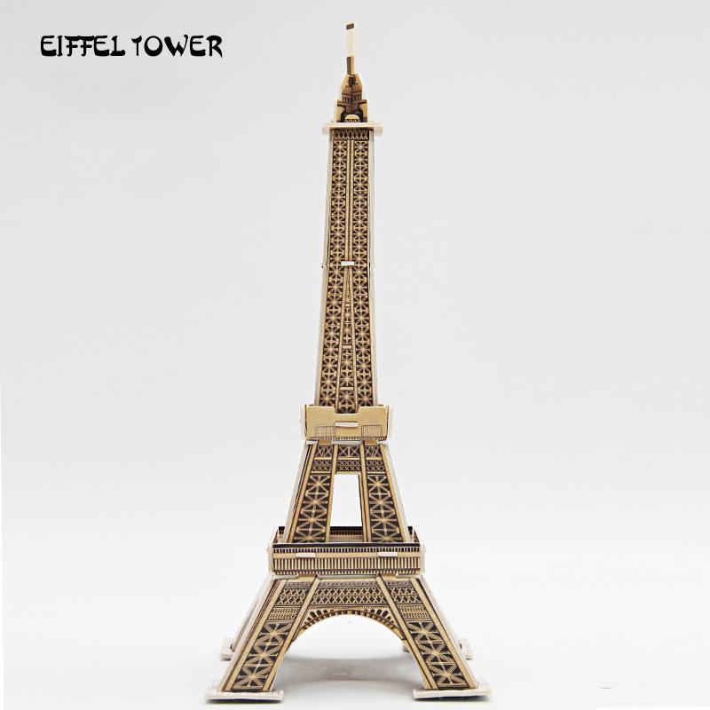 

FEOOE DIY Handmade Paper 3D Jigsaw Tower Puzzle Toys Building Eiffel Tower Пізанська вежа Архітектурний Jigsaw Paper WL