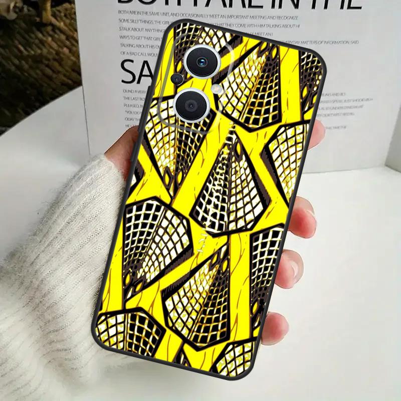 African Wax Pattern Fabric Case For OPPO Reno 12F 13F 14F 10 11 12 13 14 Pro 8T 7 8 Lite OPPO Find X6 X5 X8 X9 Pro Cover
