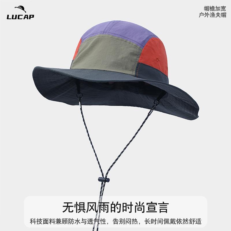 Summer climbing cap quick-drying sunshade anti-splashing bucket hat outdoor camping seaside outing quick-drying climbing cap