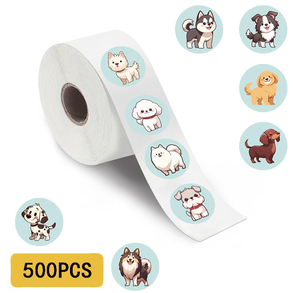 500PCS Puppy Roll Stickers Notebook Colorful Sketchbook Graffiti Phone Scrapbooking Motorcycle Motorcycle Harajuku Sticker