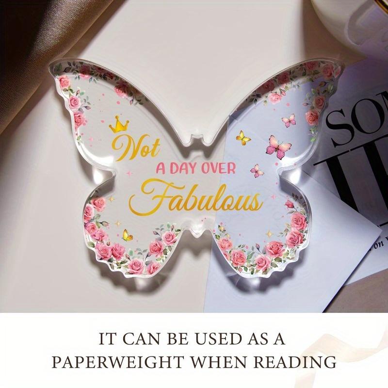 LUNEKKH Fjärilsplakett - Rosa Blommig Födelsedagspresent till Kvinnor & Systrar