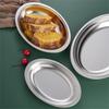 Elegante ovale Edelstahlplatte zum Dämpfen von Fisch, für Vorspeisen oder Desserts im Haushalt, Serviertablett, Essteller