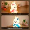 Cute Kids Night Lights 5 Colour Changing LED Silicone Rabbit Lamp with Battery, for Nursery Children Baby Camping Home Decor