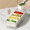 Ice Chilled Condiment Caddy with 5 Containers, Fruit Plate Server with  Lids, Serving Tray Platter with Removable Dishes