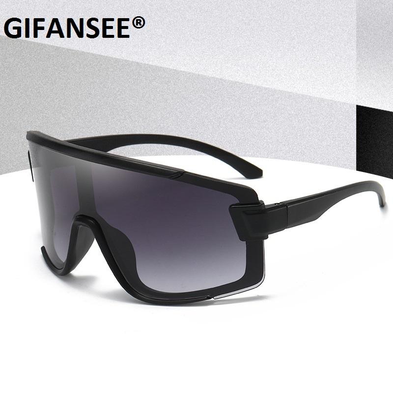 

Shield Visor Mask Sunglasses for Women Men Oversized Frame Windproof Eyeglasses One Peice Big Frame Goggles Sunglasses Sport UV400 Gafas as the picture