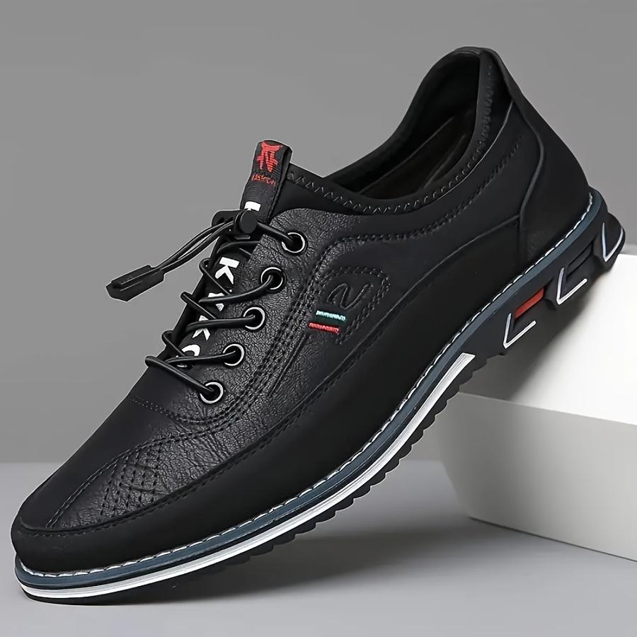 Men'S Plus Size Color Block Dress Shoes - Breathable Non-Slip Rubber Sole, Stylish Lace-Up Design for Business & Casual Wear, Comfortable EVA Insole