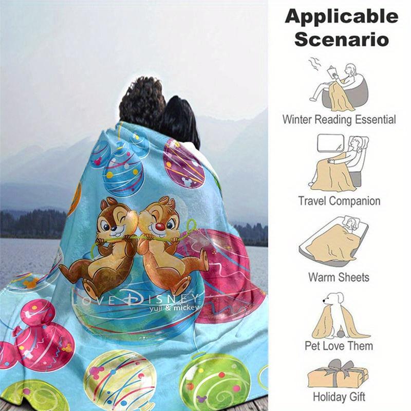 1pc, Disney Chip & Dale Balloon Adventure Love Disney Soft Throw Blanket for Home Decor, Couch Cover, Travel, Camping, Car, Beach, Office