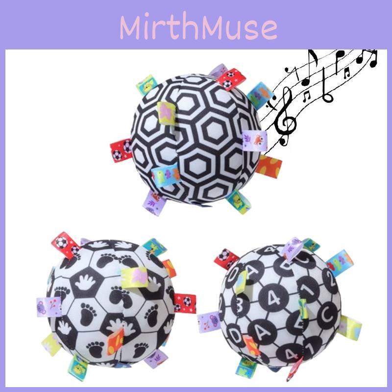 Aipinqi Soft Plush Baby Grasping Rattle Ball Black And White Sensory Early Education Toy