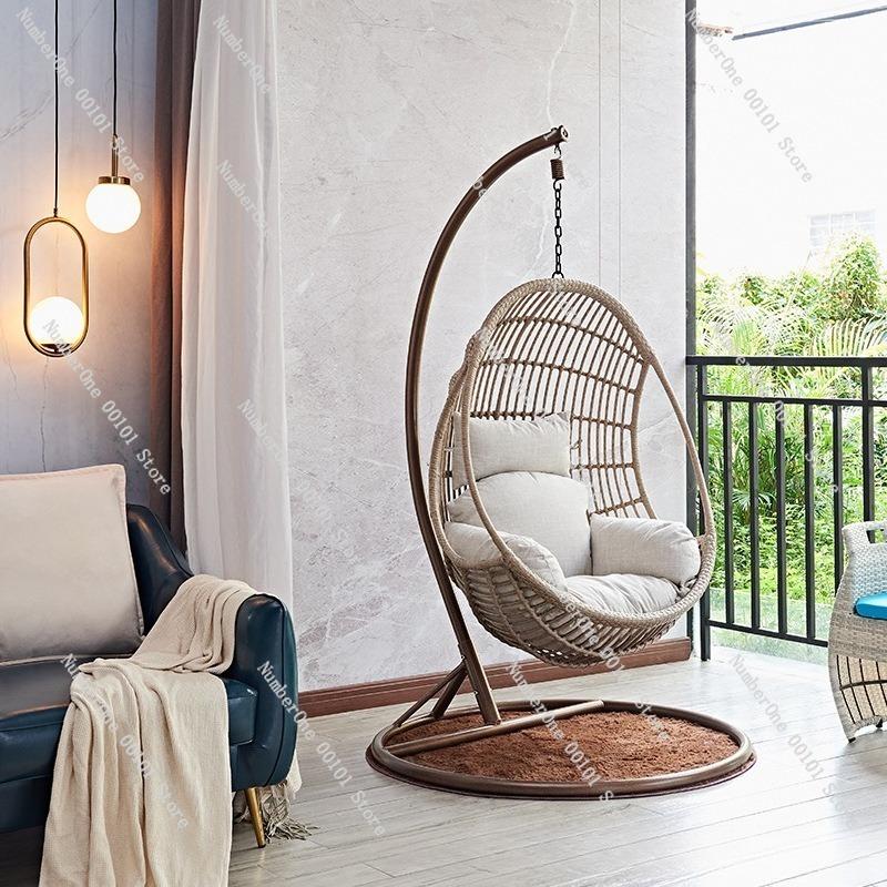 Outdoor Hanging Rattan Swing Chair,Indoor and Outdoor Cradle Basket,Comfortable Hanging Chair for Balcony,Stylish