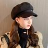 Spring Beret Hat Woman Commutes Octagonal Hat Camping Taking Photo Beret Hat with Metal Fastening for Girlfriend