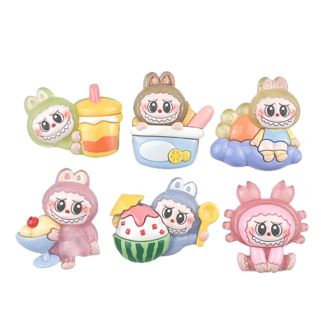 Cartoon Luminous Resin Accessories: Dessert Figures for Phone Cases, Hair Clips, Water Cups, Shoe Buckles, and Ornaments