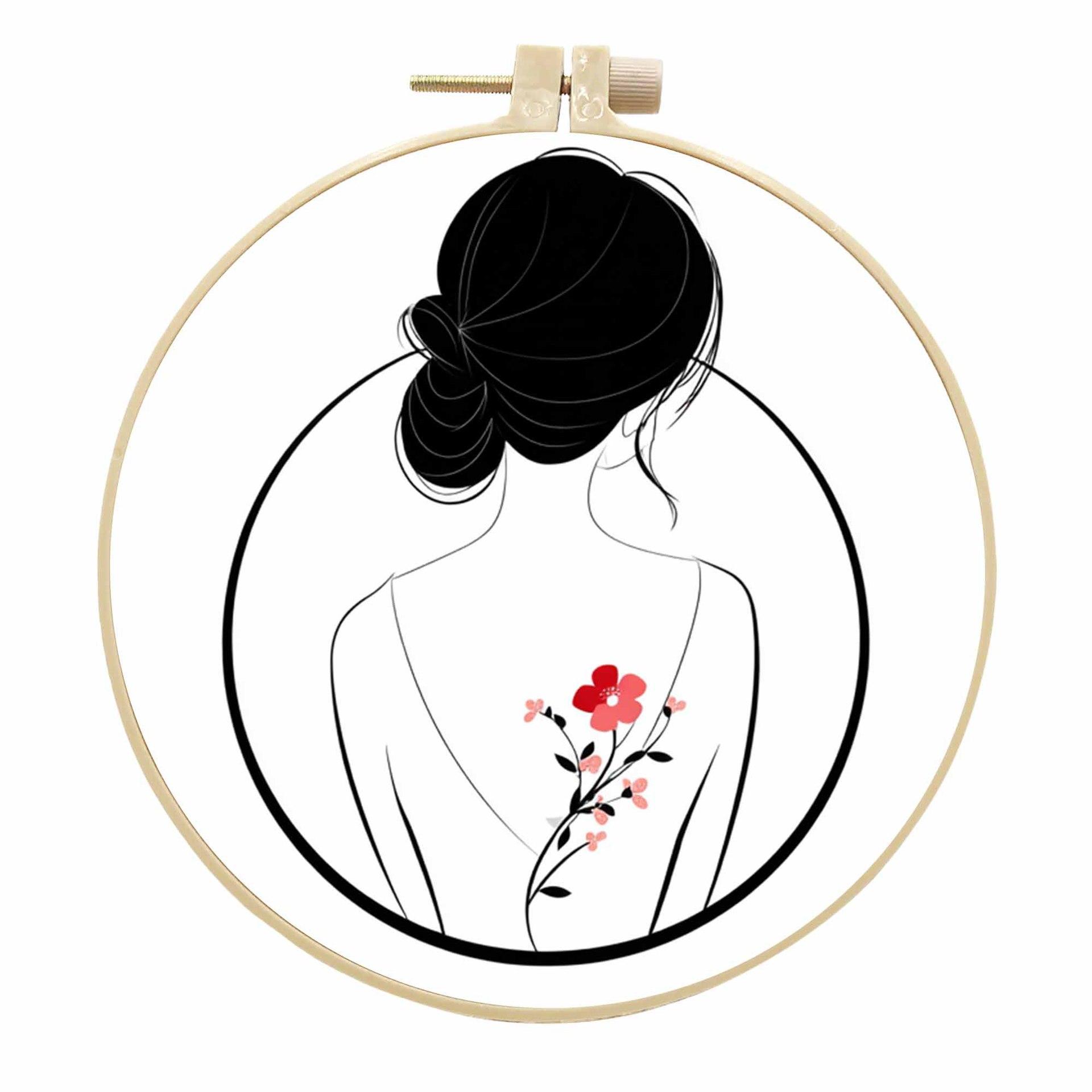 

1 набор Свежий и милый набор для вышивания своими руками для аниме-девушек. Включает инструменты и инструкции для начинающих. 20cm