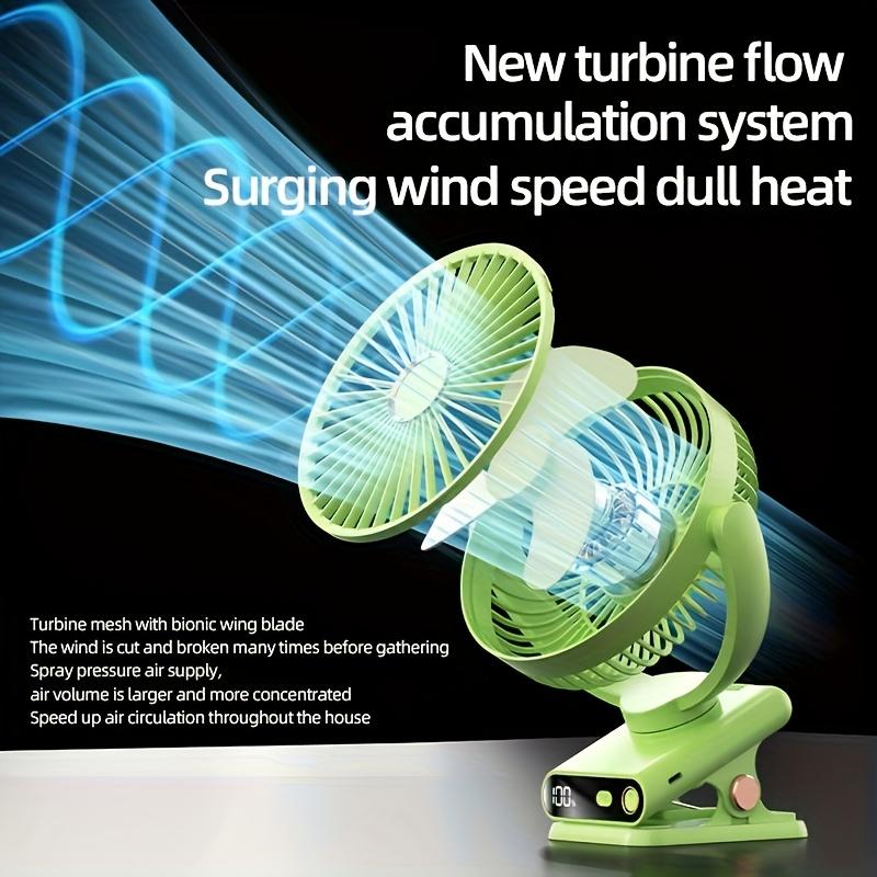 2000mAh Rechargeable Cordless Standing Fan with Digital Display,Auto Shake Operation, 5 Speed Adjustable Speeds, 90° Tiltable Head, Night Light