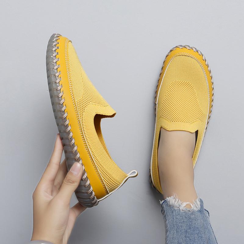 Women's Handmade Mesh Sneakers Slip On Loafers Breathable Casual Shoes Flats Summer
