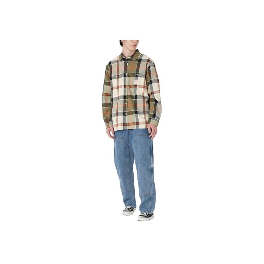 Levis Plaid Print Button-Down Long Sleeve Shirt Men shirts Brown A5772-0008