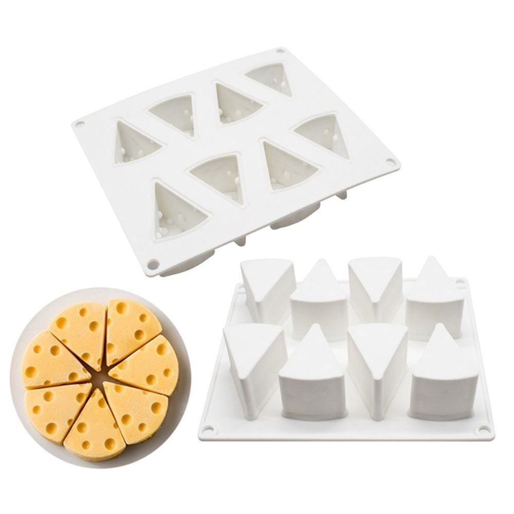 Heat Resistant Cheese Shape Silicone Mold 8 Cavity French Pastry Mold Creative Baking Mold Pudding