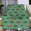 Festive Christmas Dachshund Plaid Pattern Digital Print Fleece Blanket - Soft and Warm for Sofa, Bed, or Travel