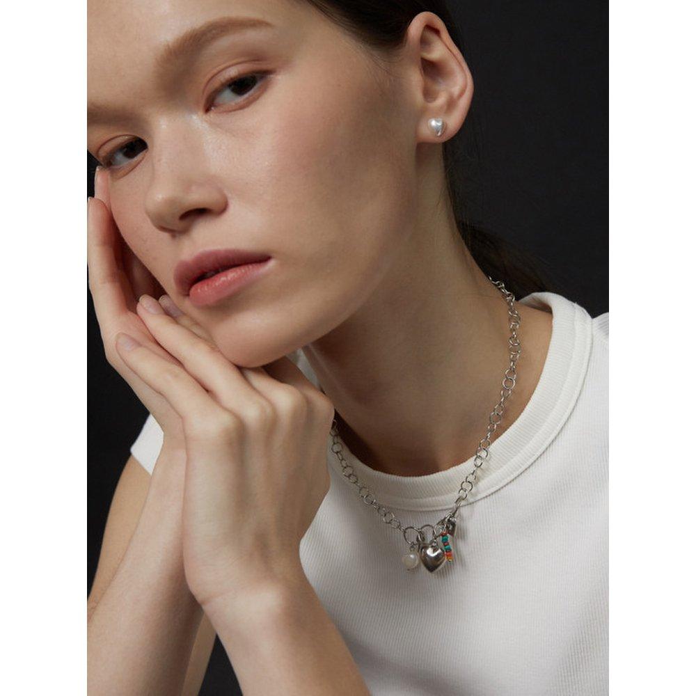 [Surgical] Sweet Heart Pearl Necklace (2Colors) An322009
